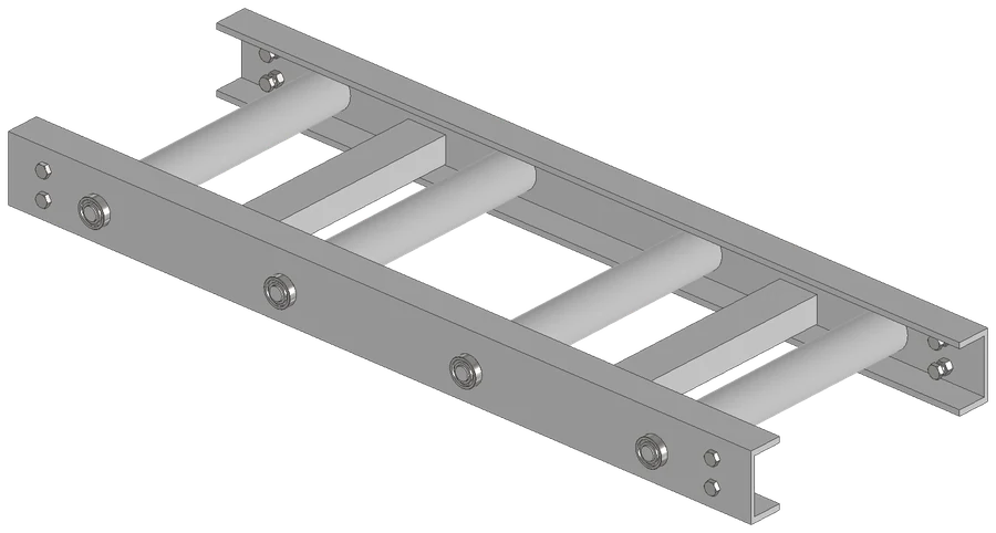 Il modello 3D del mini-convogliatore in Inventor.