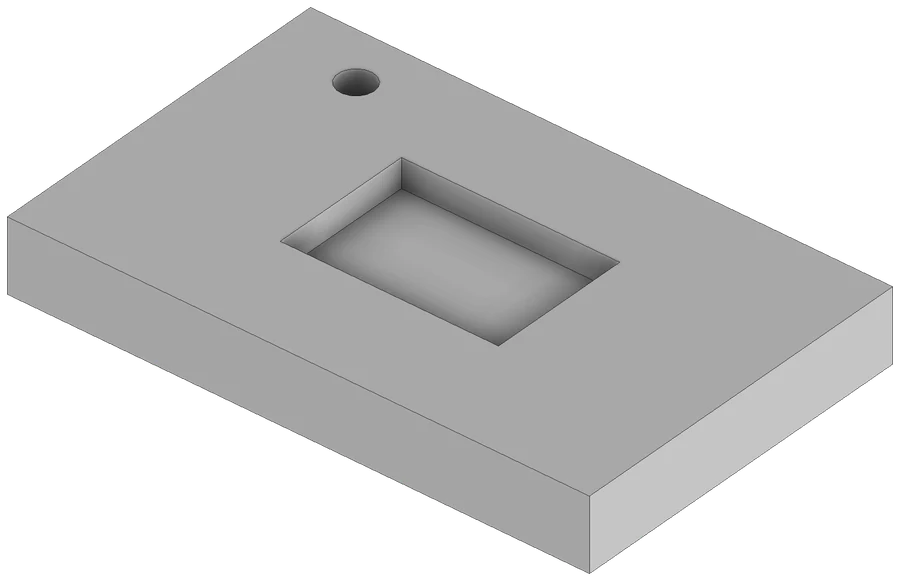 Il modello 3D del pezzo in Inventor.